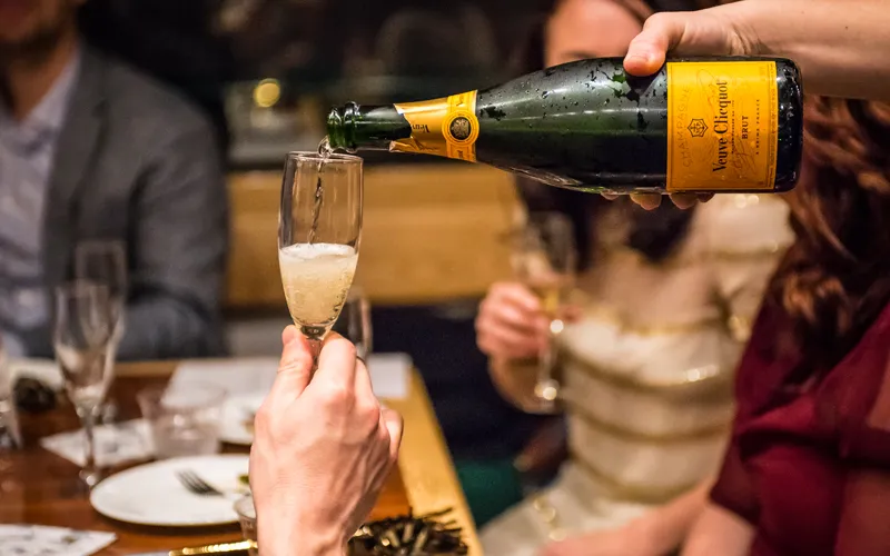 NYE4 Champagne being poured into a glass