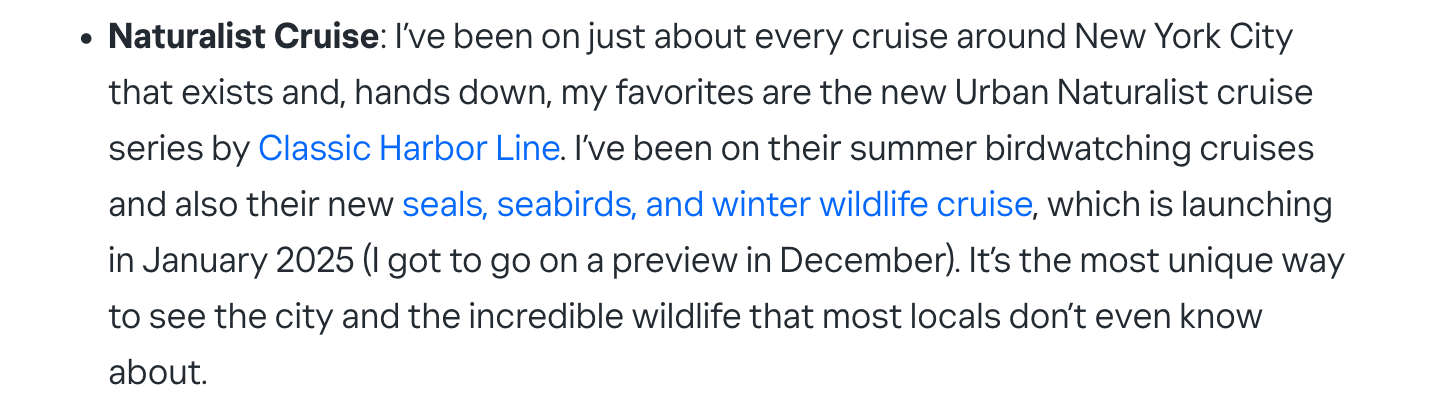 Yahoo Blurb Written Text from the yahoo creators article about What to do in NYC in January