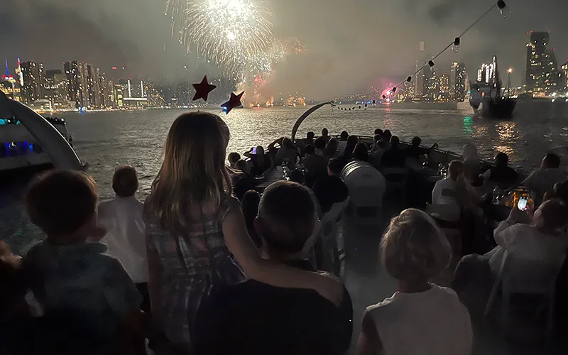 Guests on deck for the NYC 4th of July Fireworks Cruise