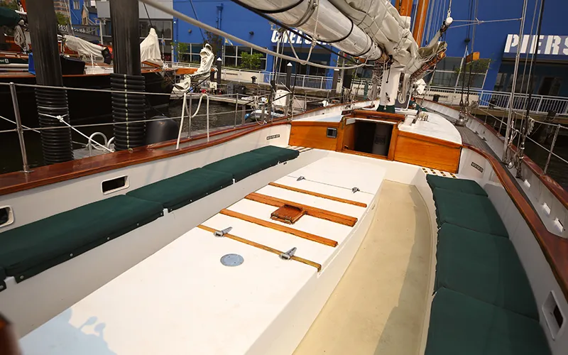 The cockpit of Schooner Adirondack