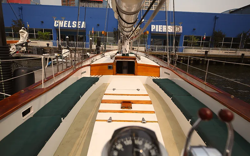 The cockpit of Schooner Adirondack