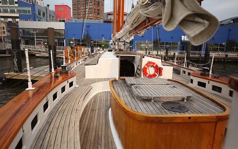 The cockpit of Schooner America 2.0