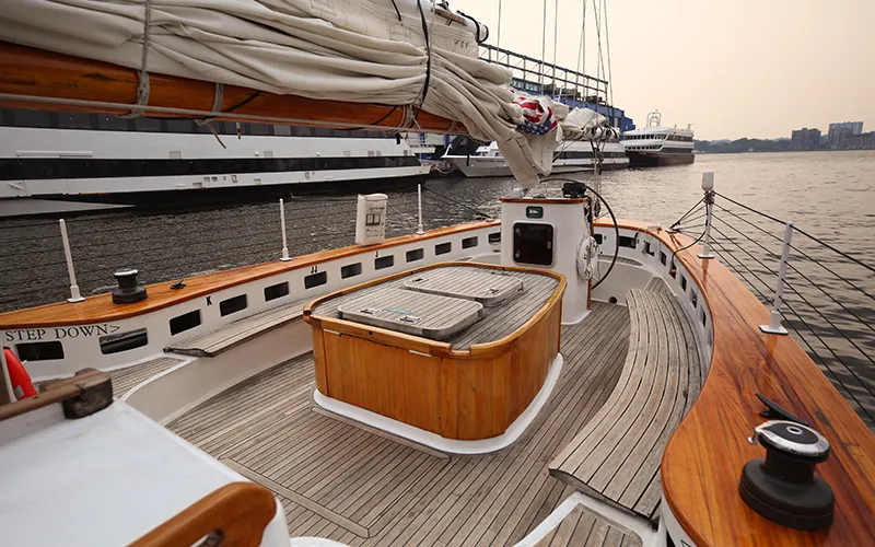 The cockpit of Schooner America 2.0