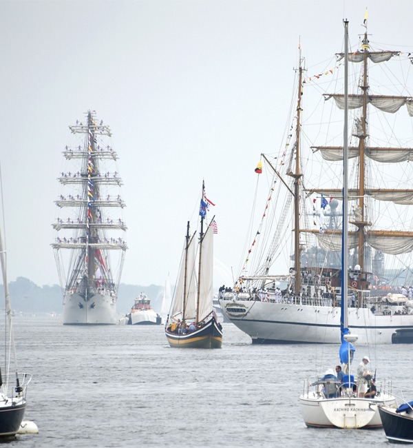 Allot of Tallships in NY Harbor for a celebration of the 250th anniversary of the country