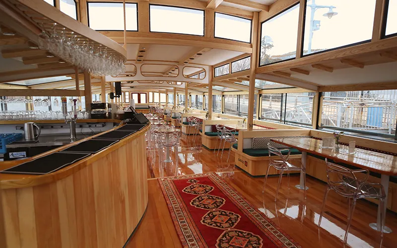 Interior Grand Salon of the Yacht Manhattan III