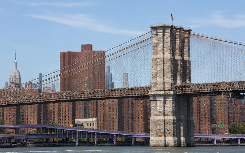 Unframed5 The Brooklyn Bridge with the Empire State Building off in the background